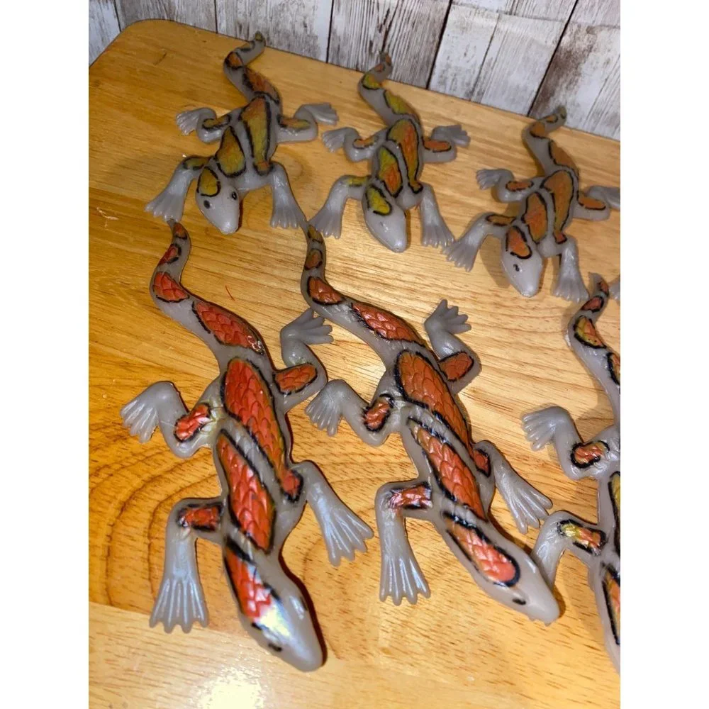 10 Vintage Lizards String Light Covers Set Halloween Decoration Blow Mold